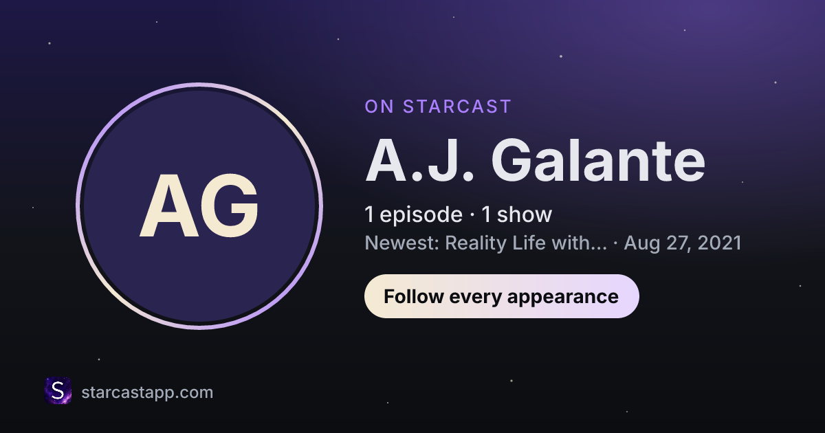 The preview card for A.J. Galante