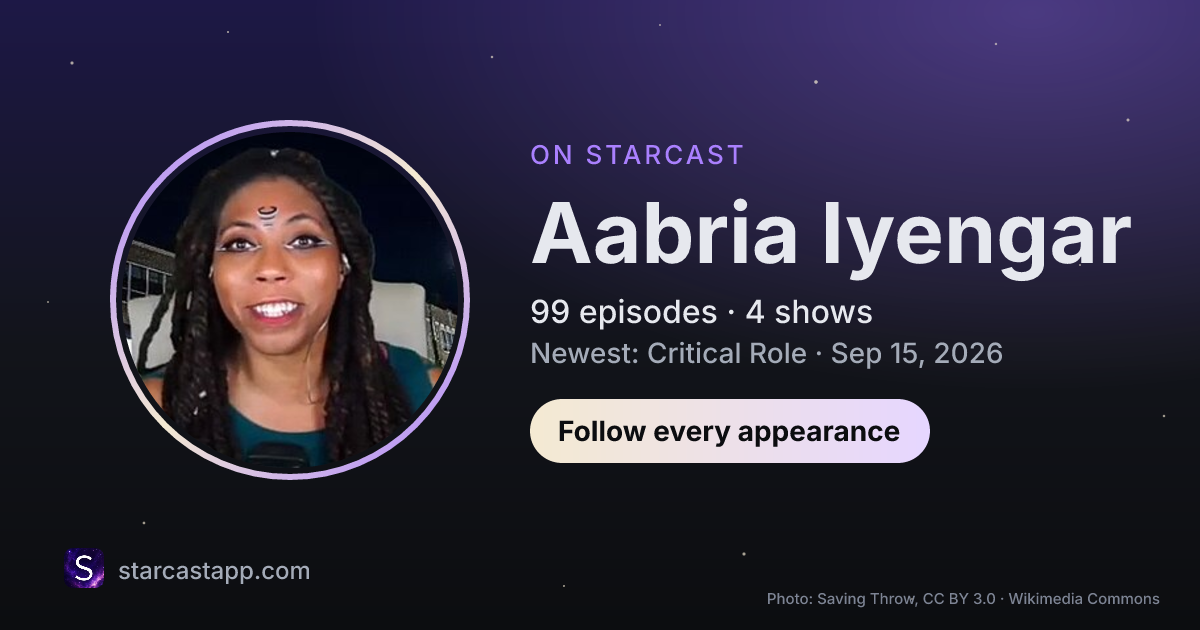 The preview card for Aabria Iyengar