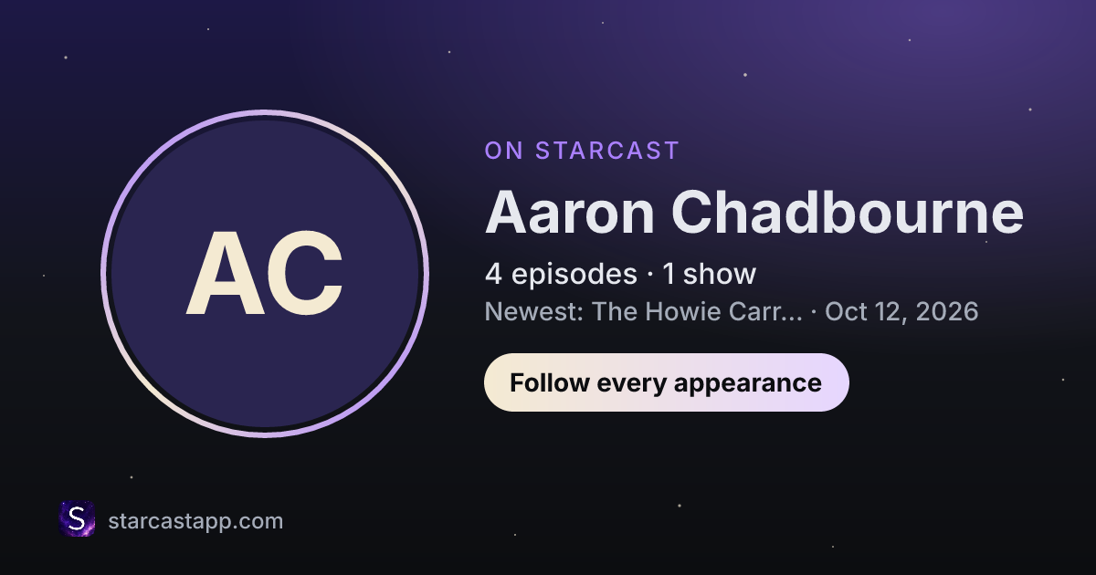 The preview card for Aaron Chadbourne