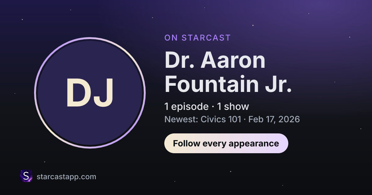 The preview card for Dr. Aaron Fountain Jr.