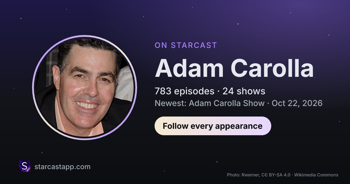 The preview card for Adam Carolla