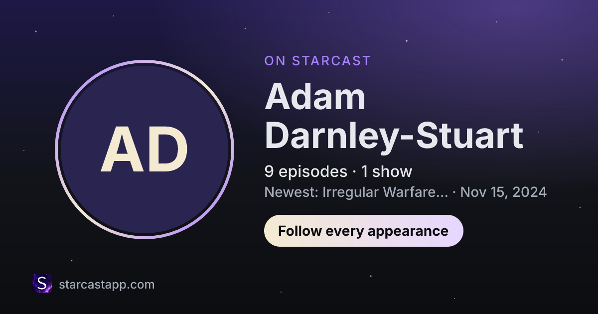 The preview card for Adam Darnley-Stuart