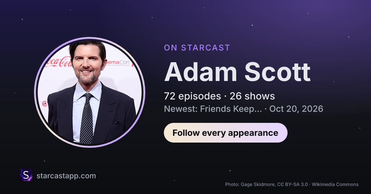 The preview card for Adam Scott
