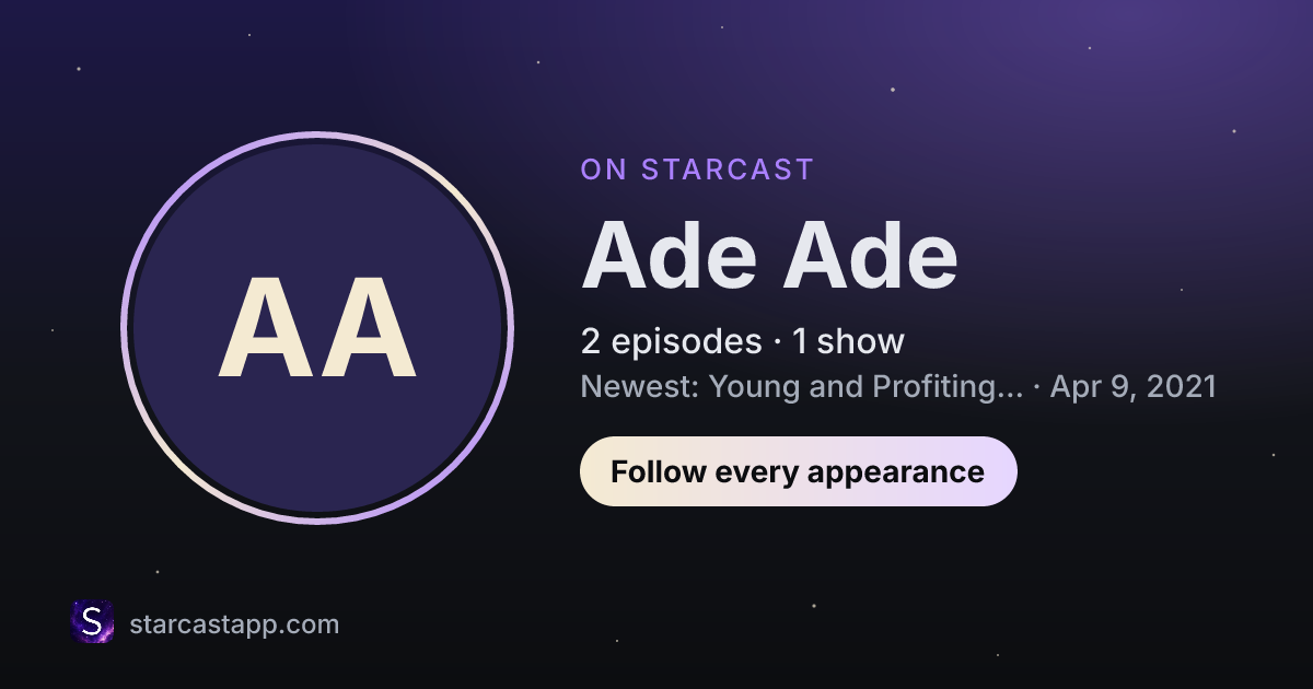 The preview card for Ade Ade