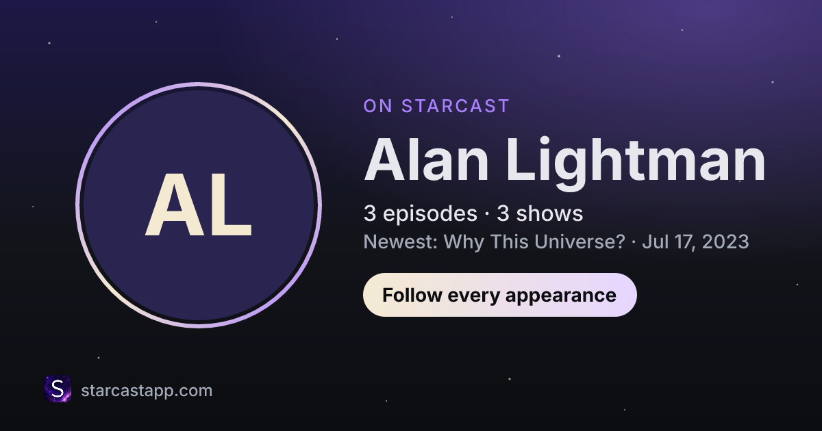The preview card for Alan Lightman
