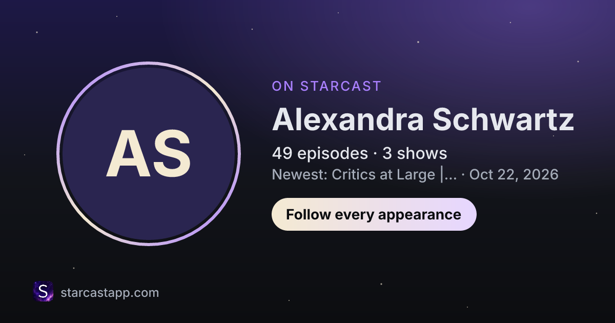 The preview card for Alexandra Schwartz