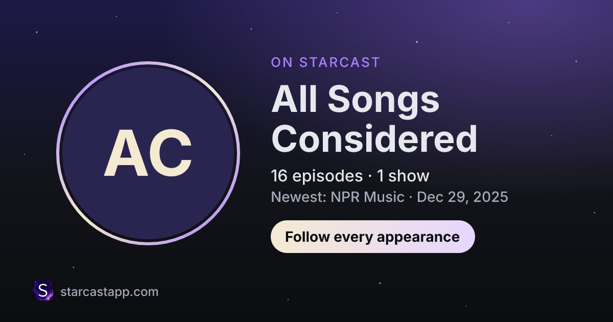 The preview card for All Songs Considered