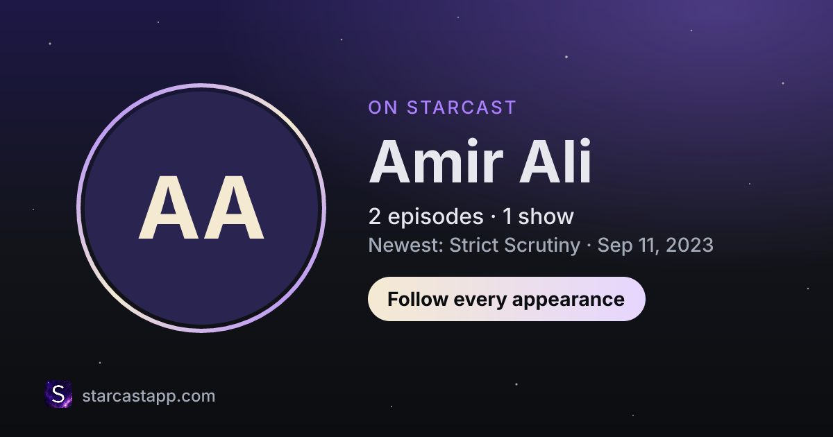 The preview card for Amir Ali