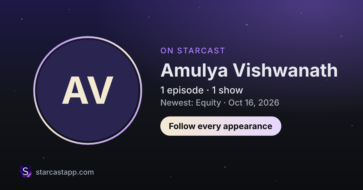 The preview card for Amulya Vishwanath