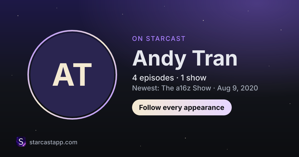 The preview card for Andy Tran