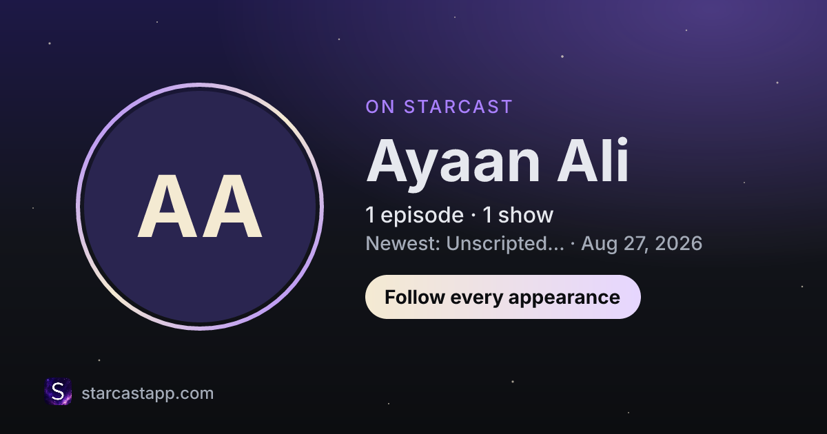 The preview card for Ayaan Ali