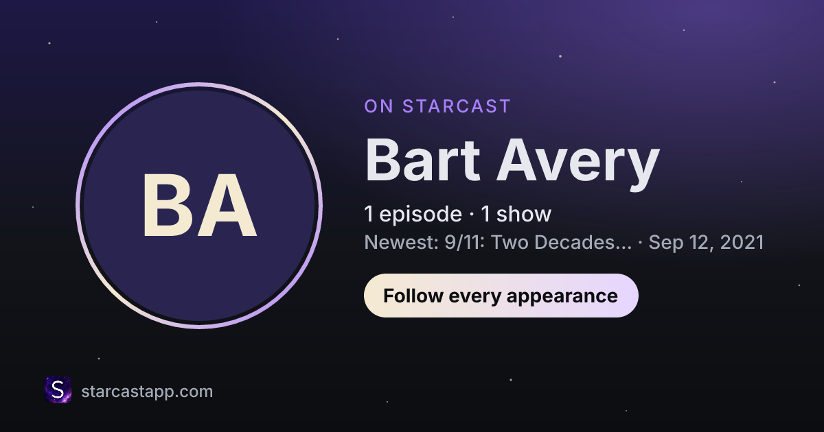 The preview card for Bart Avery