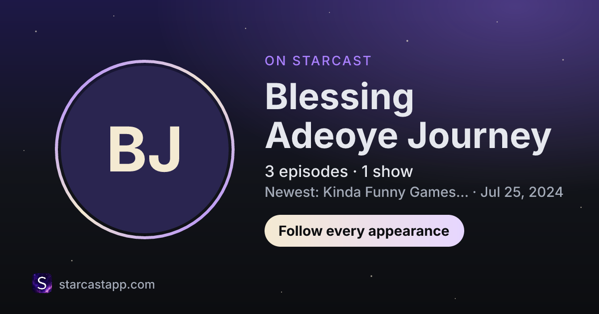 The preview card for Blessing Adeoye Journey