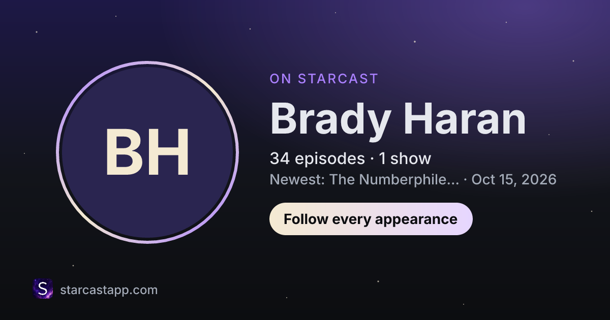 The preview card for Brady Haran