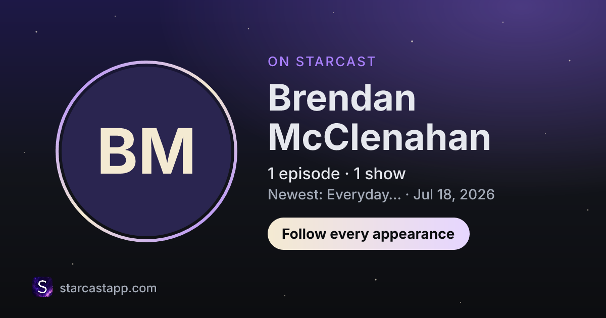 The preview card for Brendan McClenahan