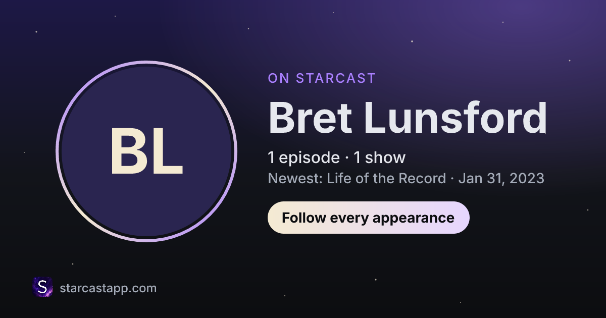 The preview card for Bret Lunsford