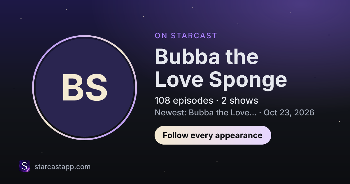 The preview card for Bubba the Love Sponge