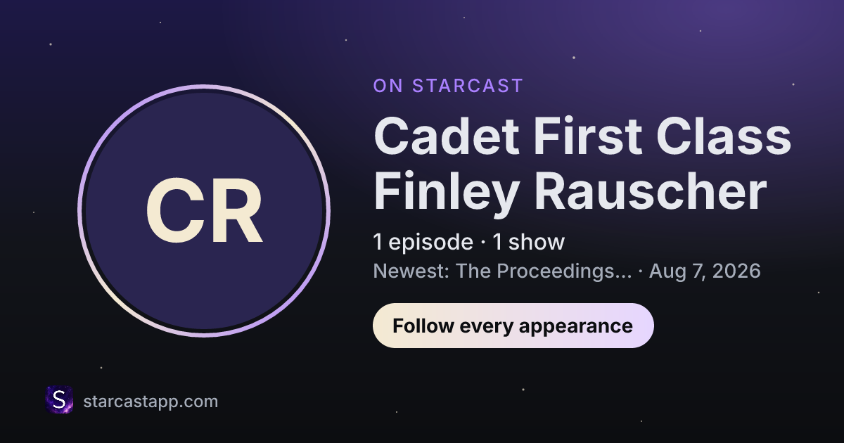 The preview card for Cadet First Class Finley Rauscher