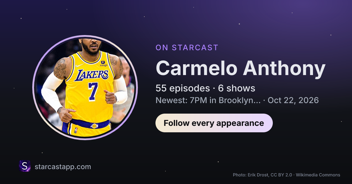 The preview card for Carmelo Anthony