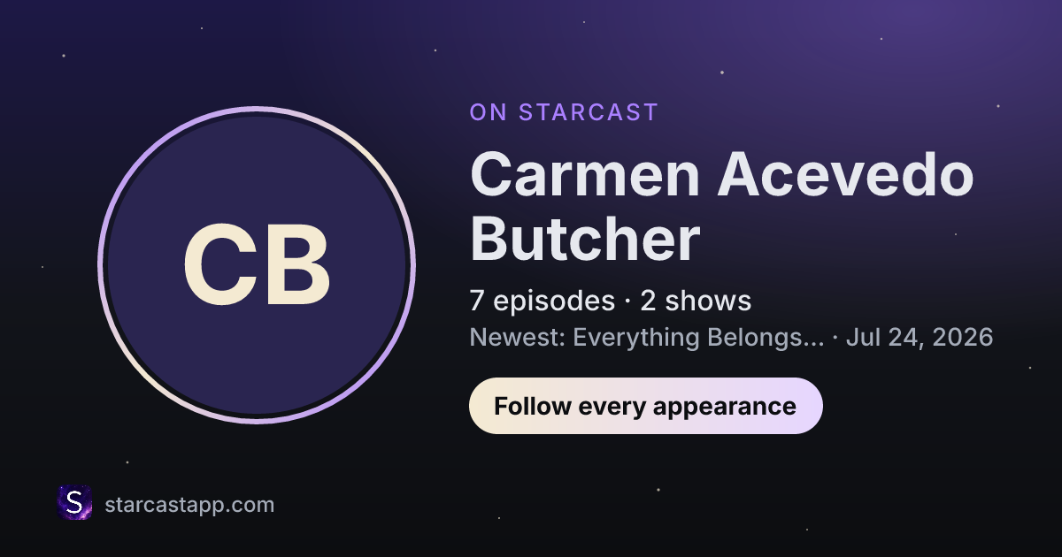 The preview card for Carmen Acevedo Butcher