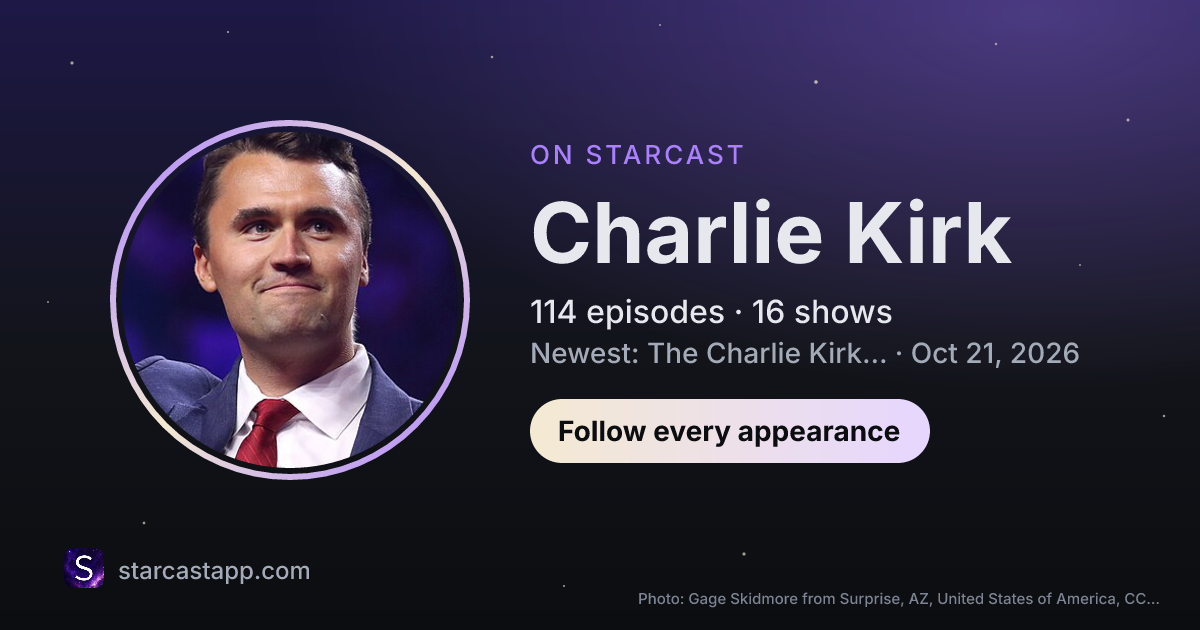 The preview card for Charlie Kirk