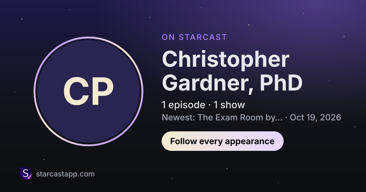 The preview card for Christopher Gardner, PhD