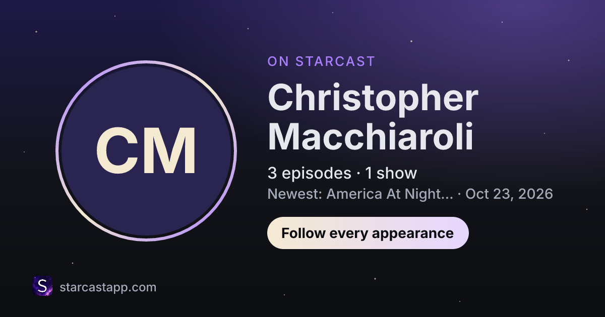 The preview card for Christopher Macchiaroli