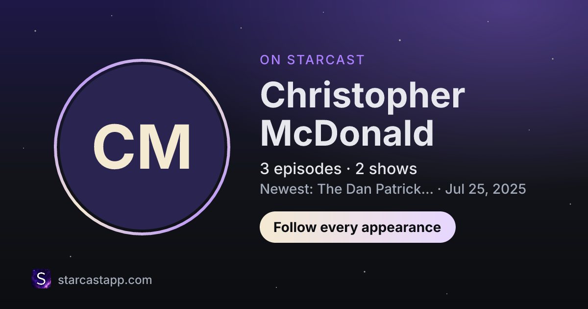 The preview card for Christopher McDonald