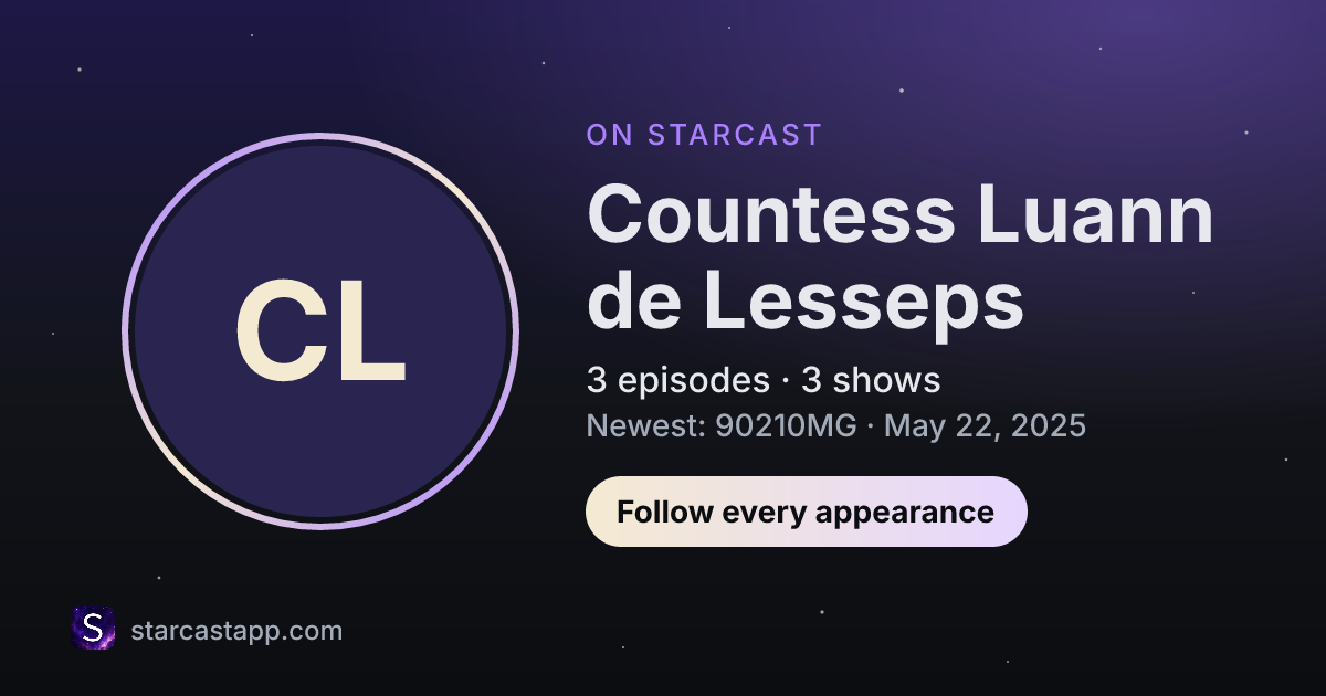 The preview card for Countess Luann de Lesseps