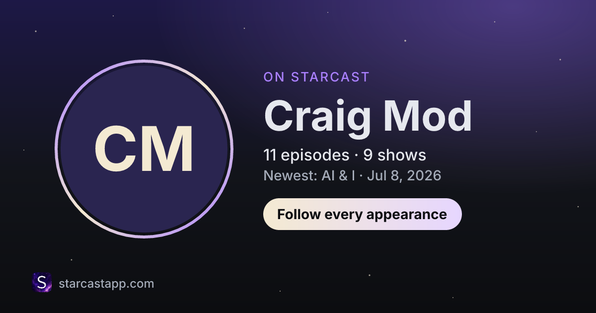 The preview card for Craig Mod