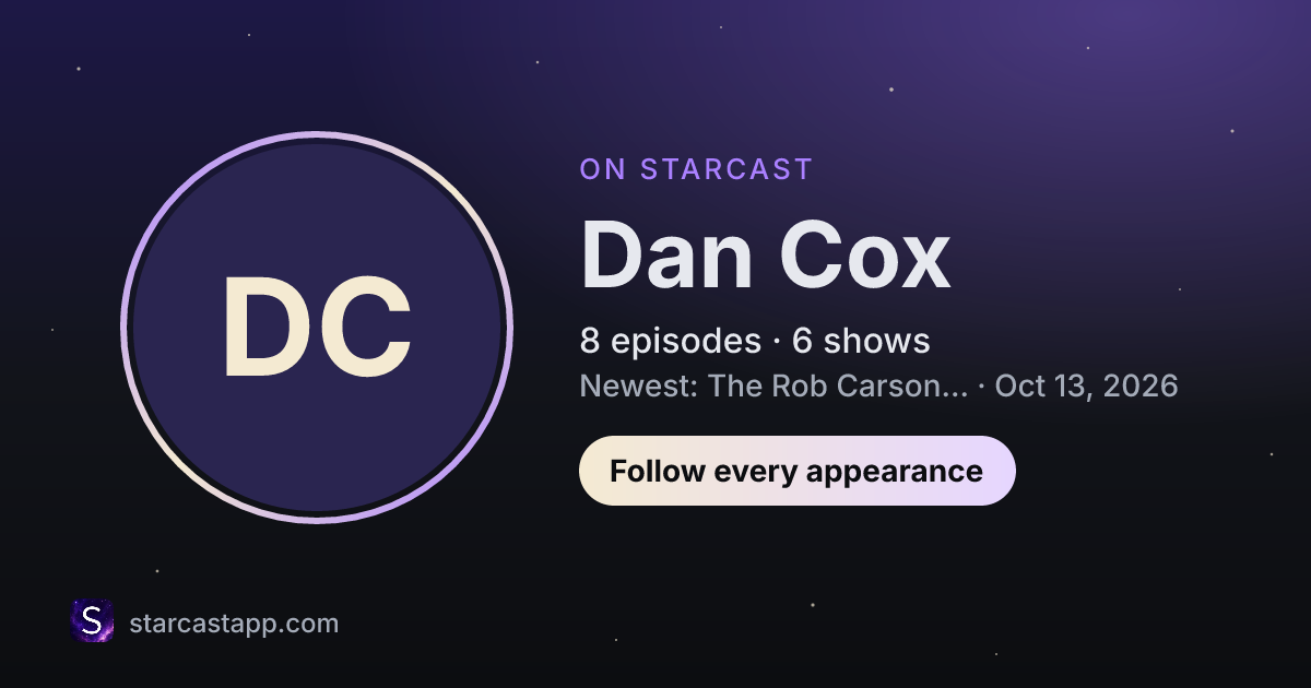 The preview card for Dan Cox