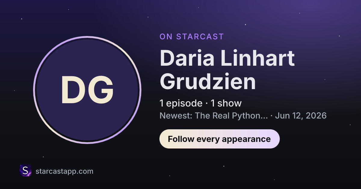 The preview card for Daria Linhart Grudzien