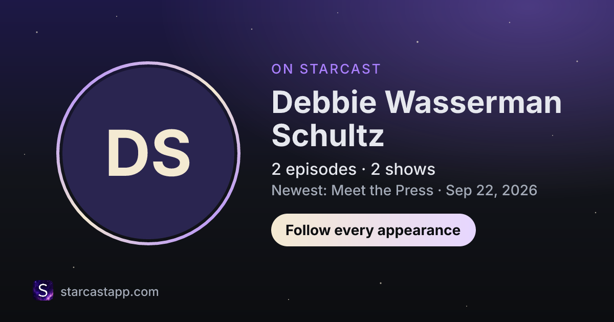 The preview card for Debbie Wasserman Schultz