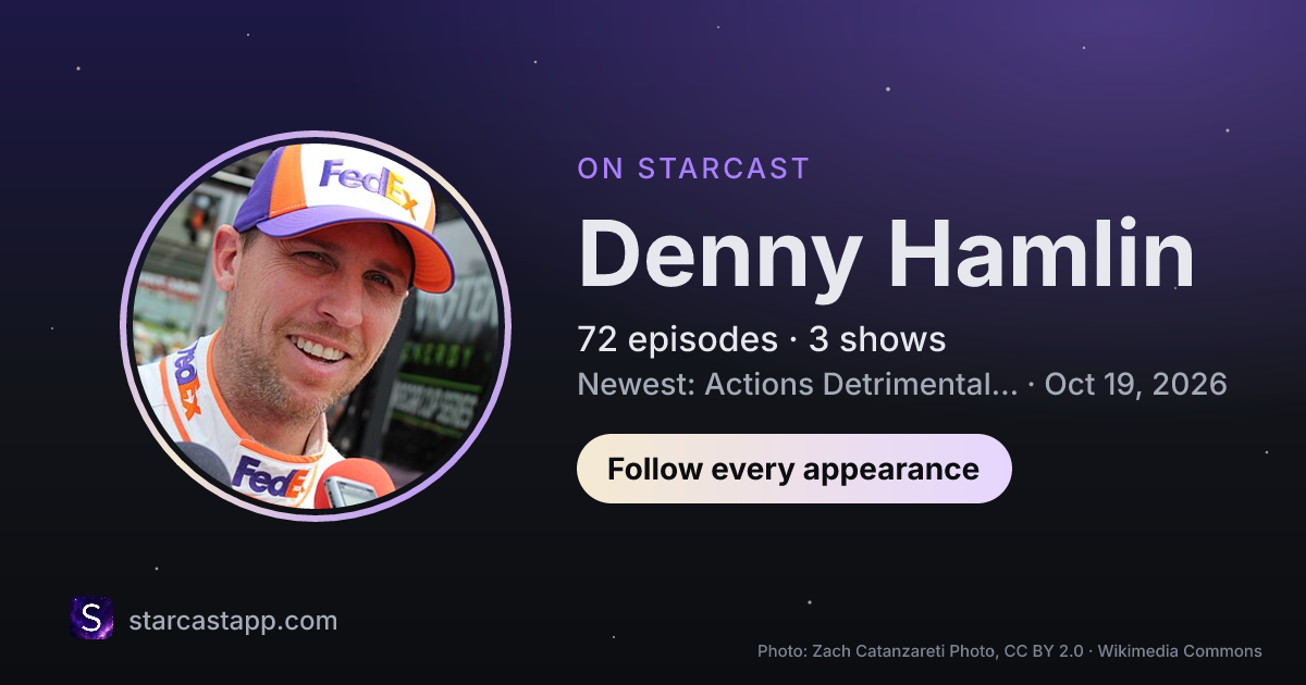 The preview card for Denny Hamlin