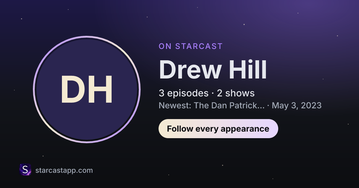 The preview card for Drew Hill