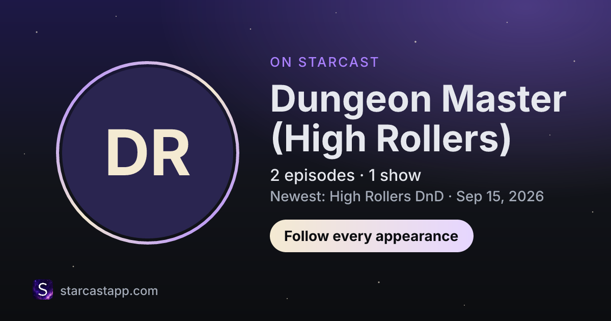 The preview card for Dungeon Master (High Rollers)
