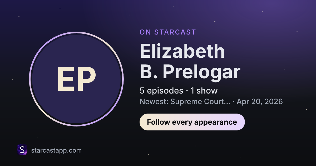 The preview card for Elizabeth B. Prelogar