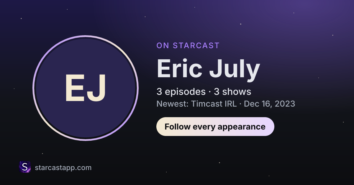 The preview card for Eric July