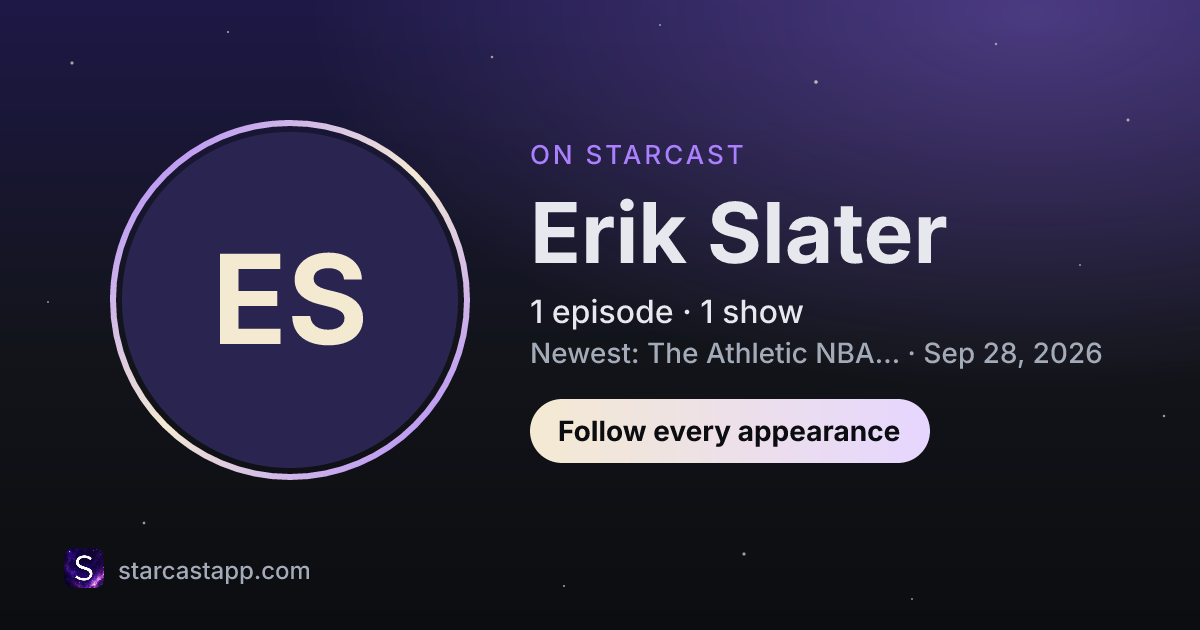 The preview card for Erik Slater