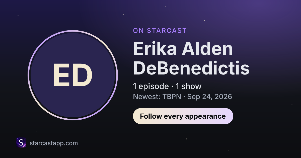 The preview card for Erika Alden DeBenedictis