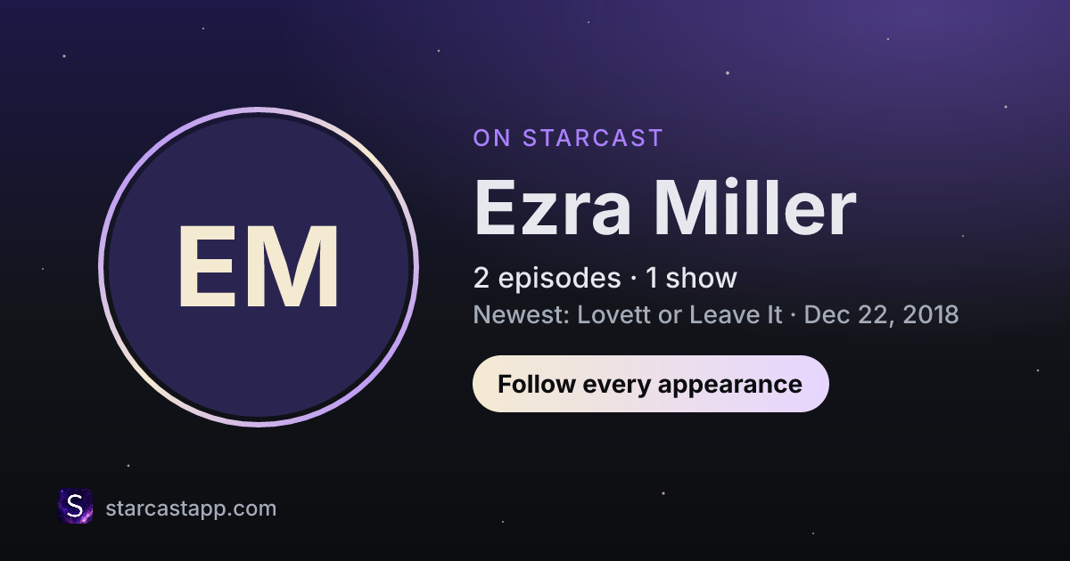 The preview card for Ezra Miller