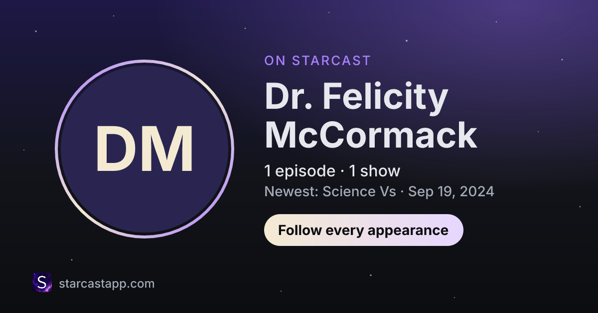 The preview card for Dr. Felicity McCormack
