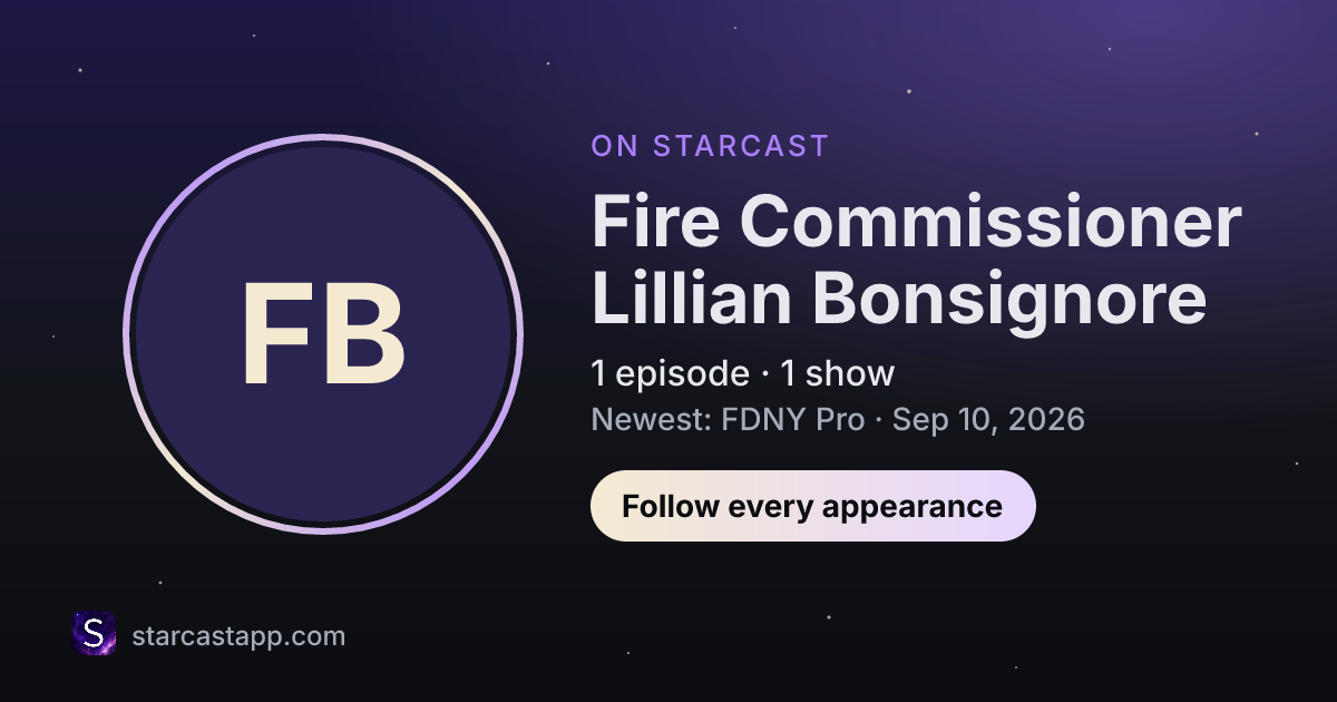 The preview card for Fire Commissioner Lillian Bonsignore