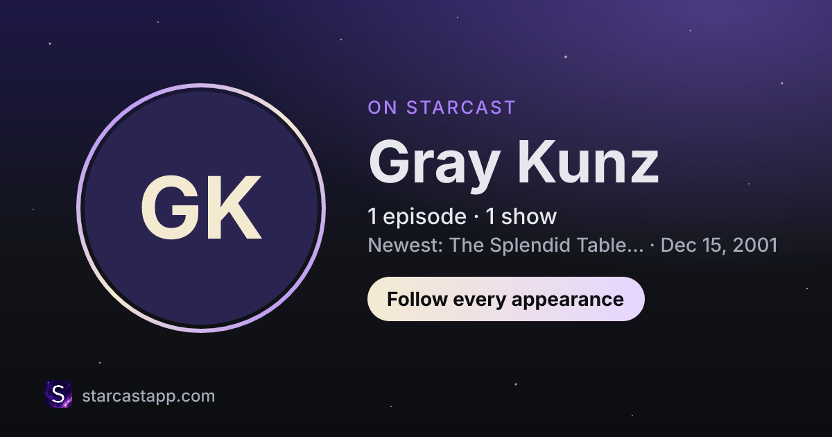 The preview card for Gray Kunz