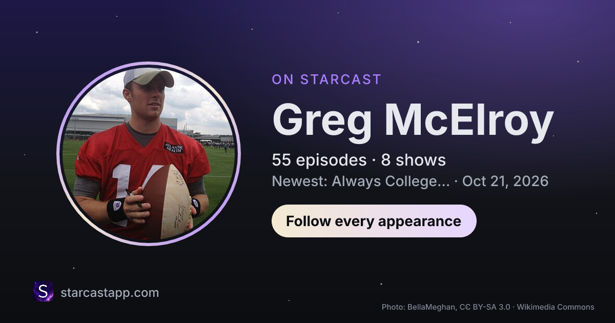 The preview card for Greg McElroy