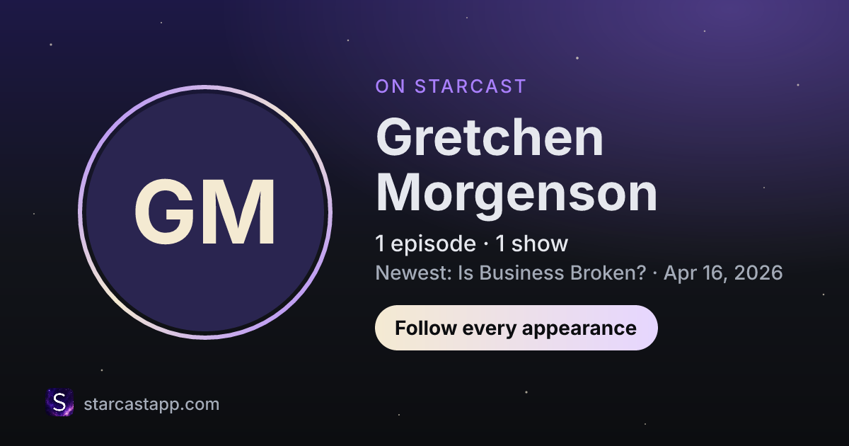 The preview card for Gretchen Morgenson
