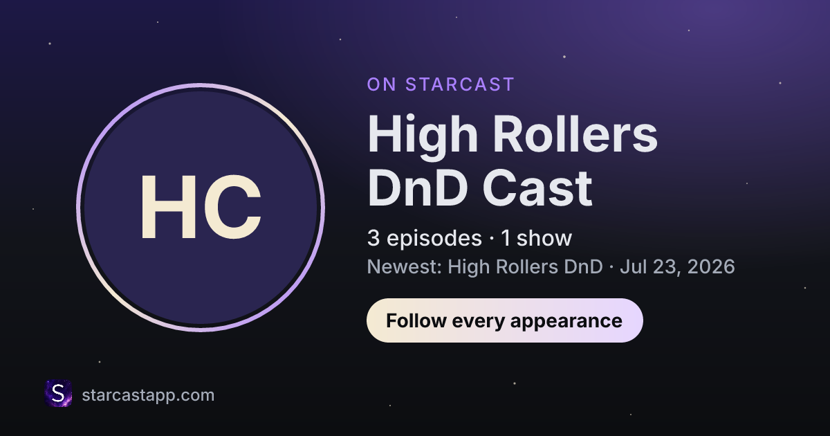 The preview card for High Rollers DnD Cast