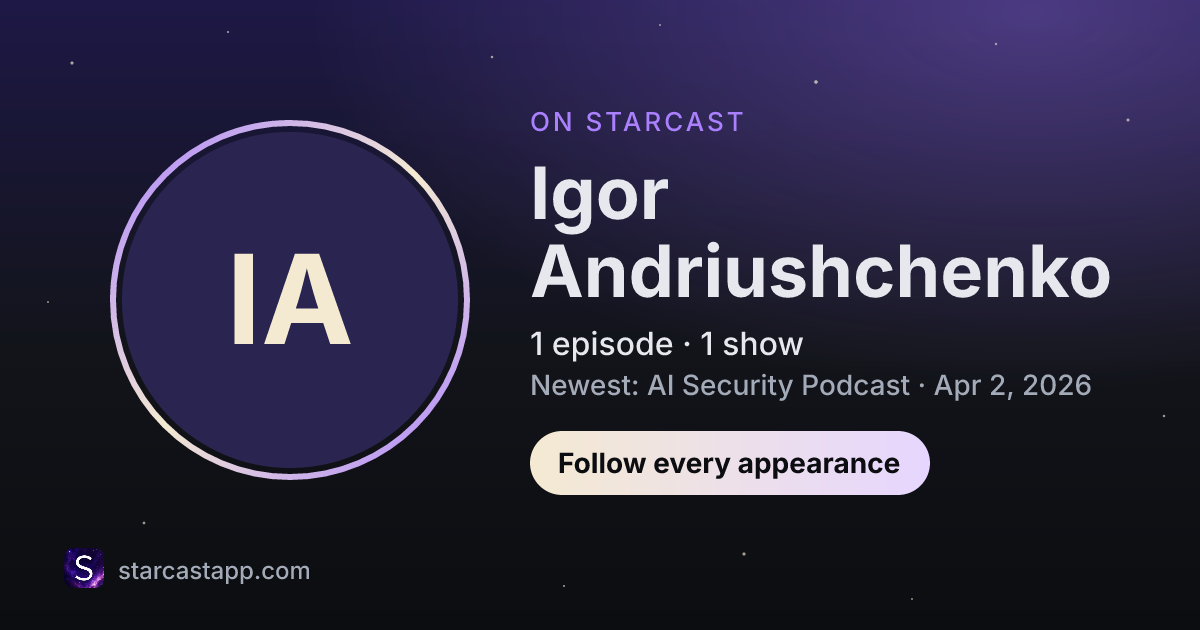 The preview card for Igor Andriushchenko