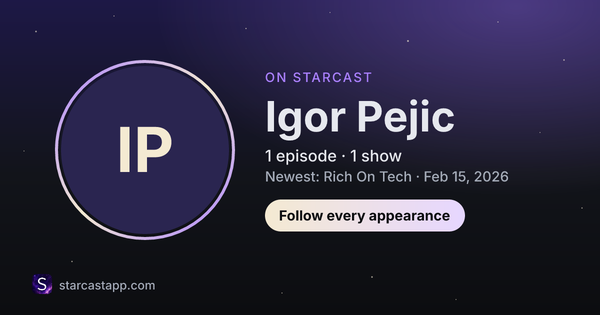 The preview card for Igor Pejic