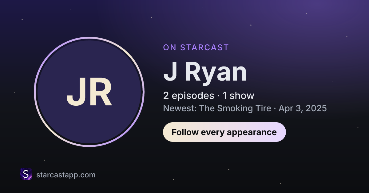 The preview card for J Ryan